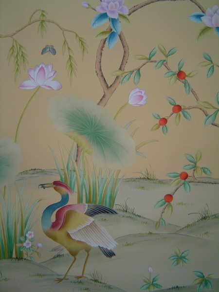 hand painted wallpaper